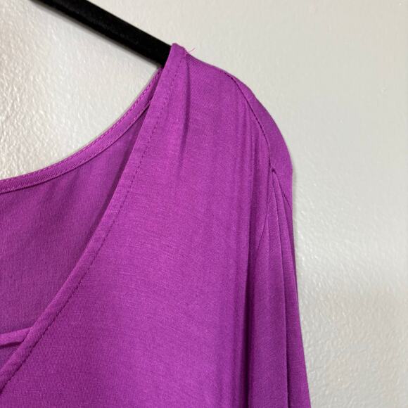 Lane Bryant Purple Criss Cross Neck Tunic Length Top - Plus Size 22/24 - Women's - Picture 2 of 5